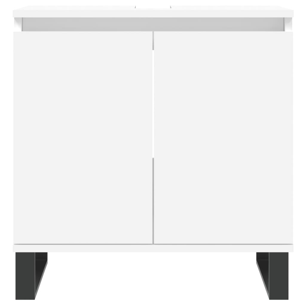 Badezimmerschrank Weiß 58x33x60 cm Holzwerkstoff