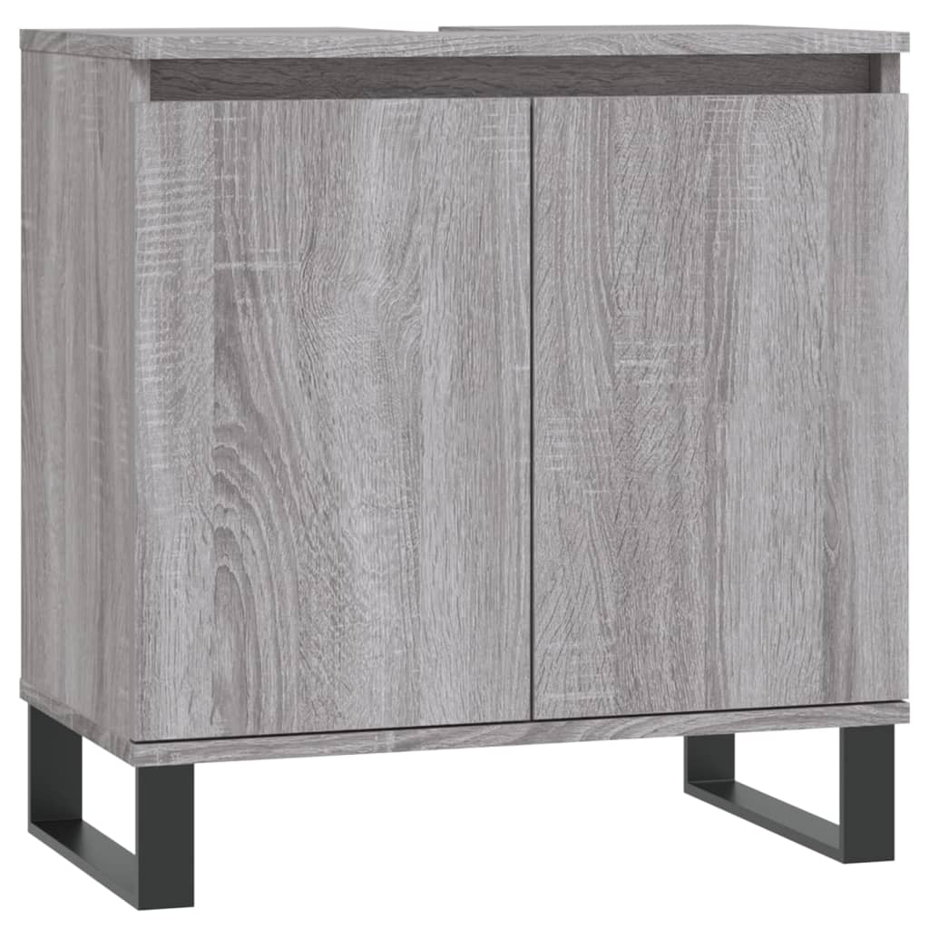 Badschrank Grau Sonoma 58x33x60 cm Holzwerkstoff