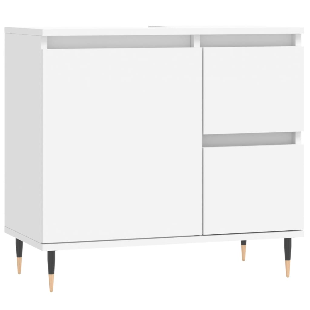 Bathroom cabinet white 65x33x60 cm made of wood