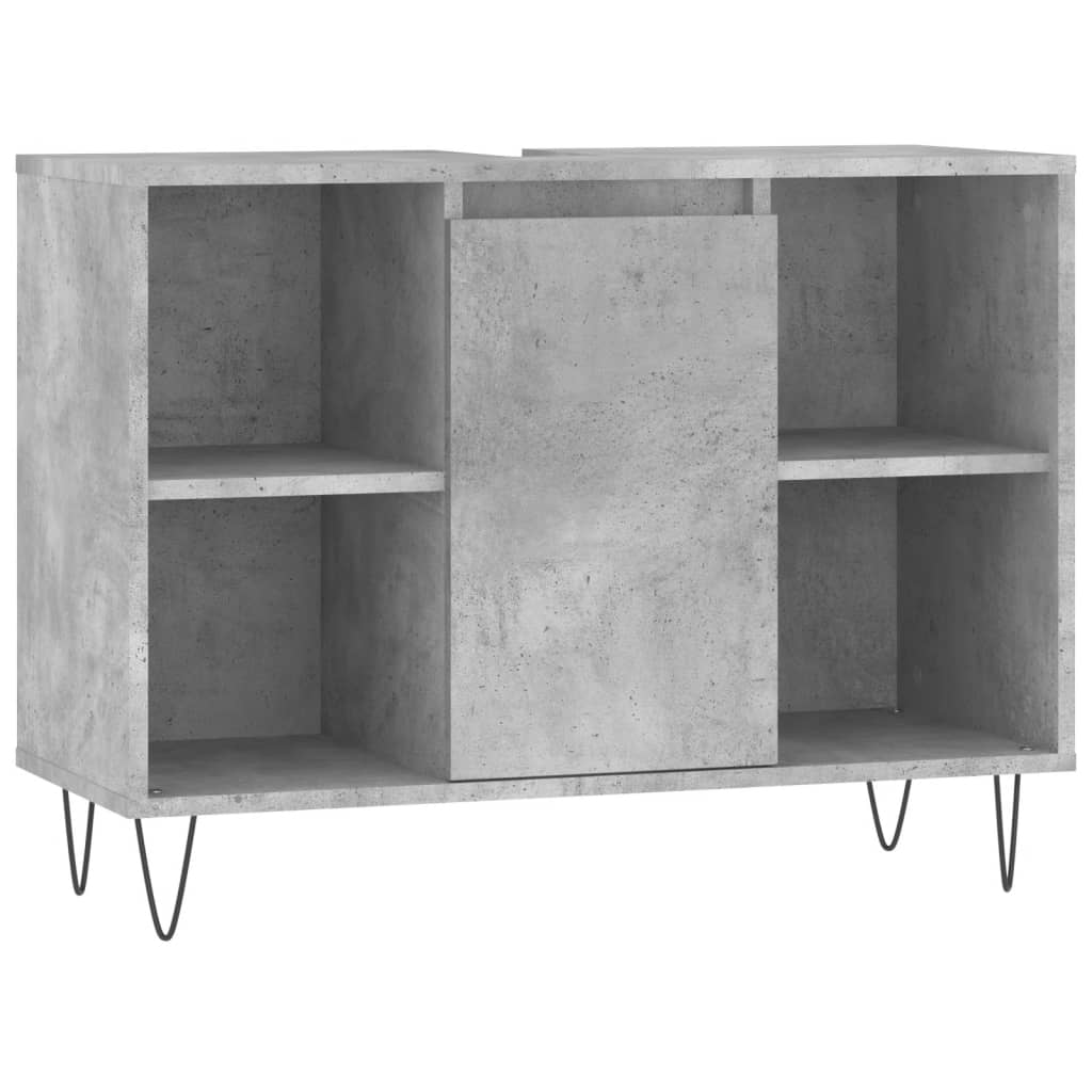 Bathroom cabinet concrete gray 80x33x60 cm made of wood