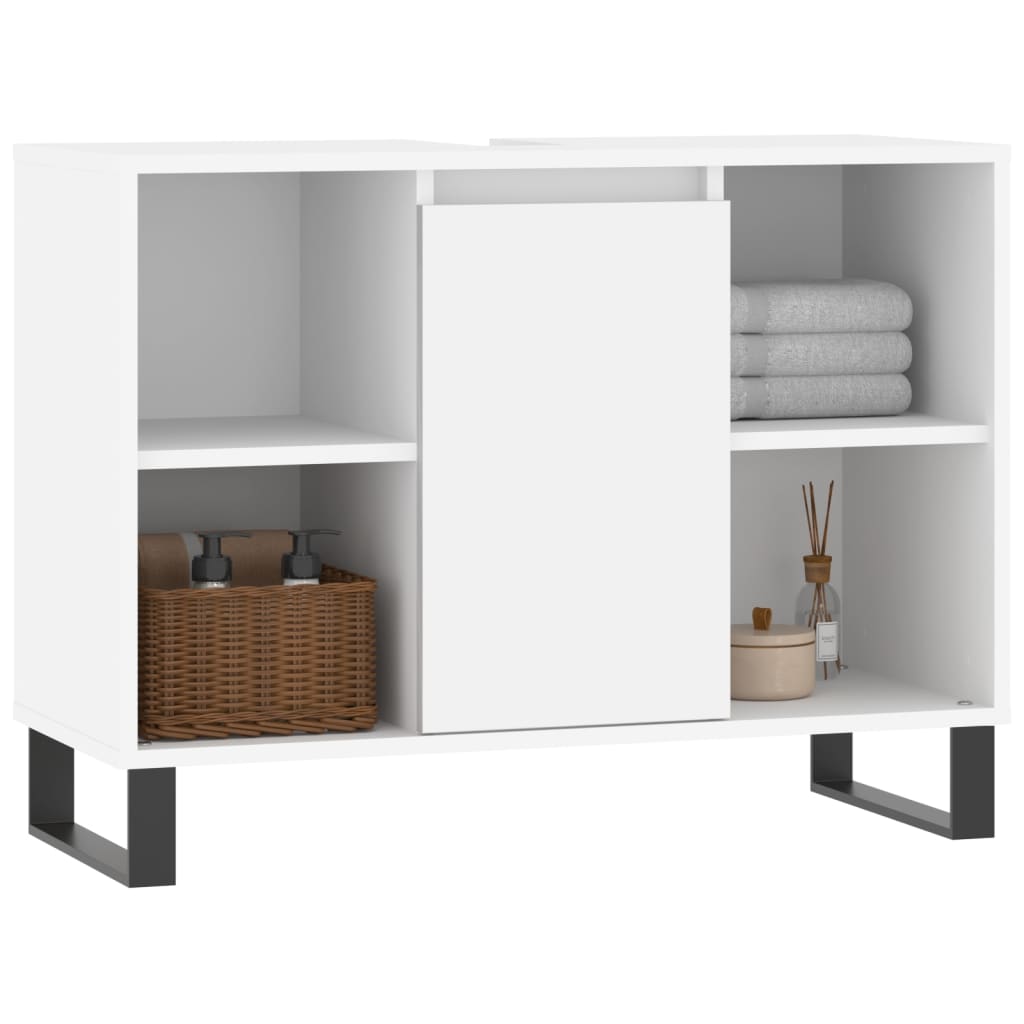 Bathroom cabinet white 80x33x60 cm made of wood