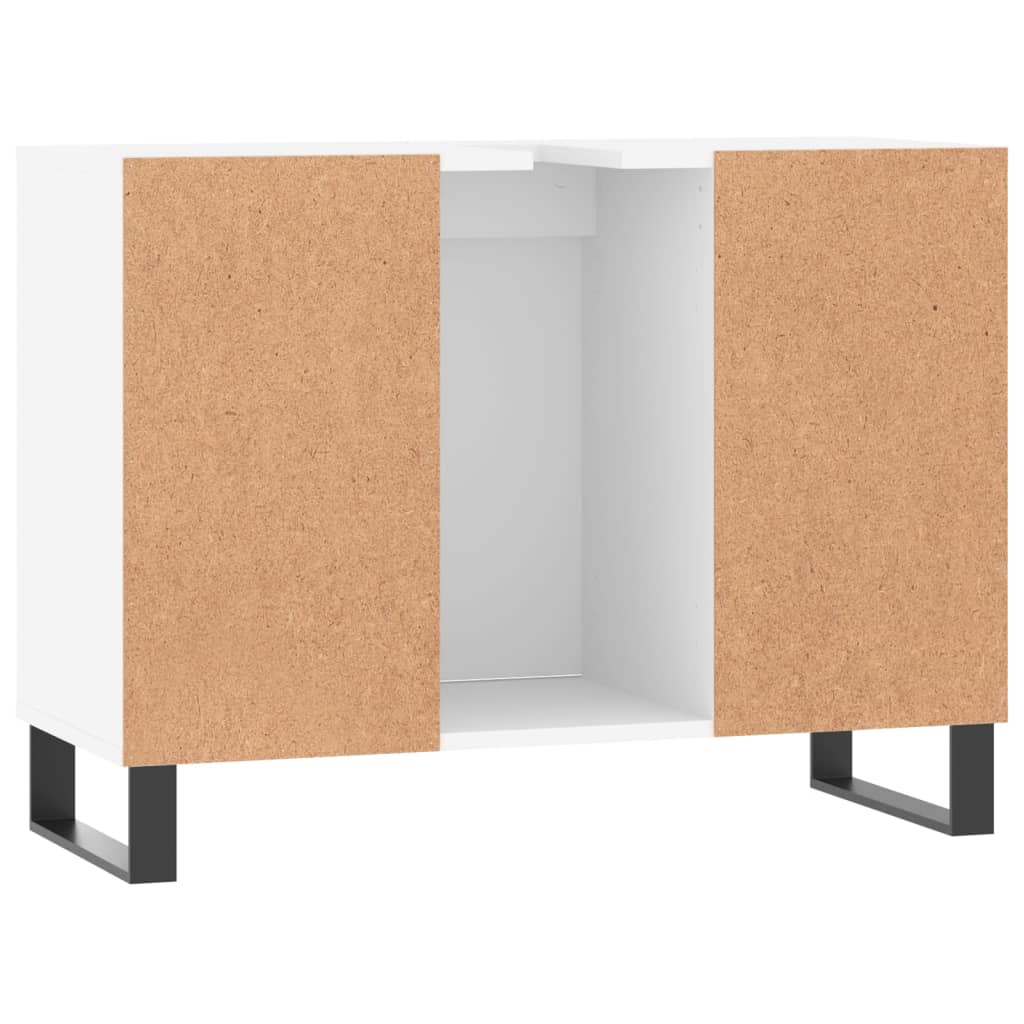 Badschrank Weiß 80x33x60 cm Holzwerkstoff