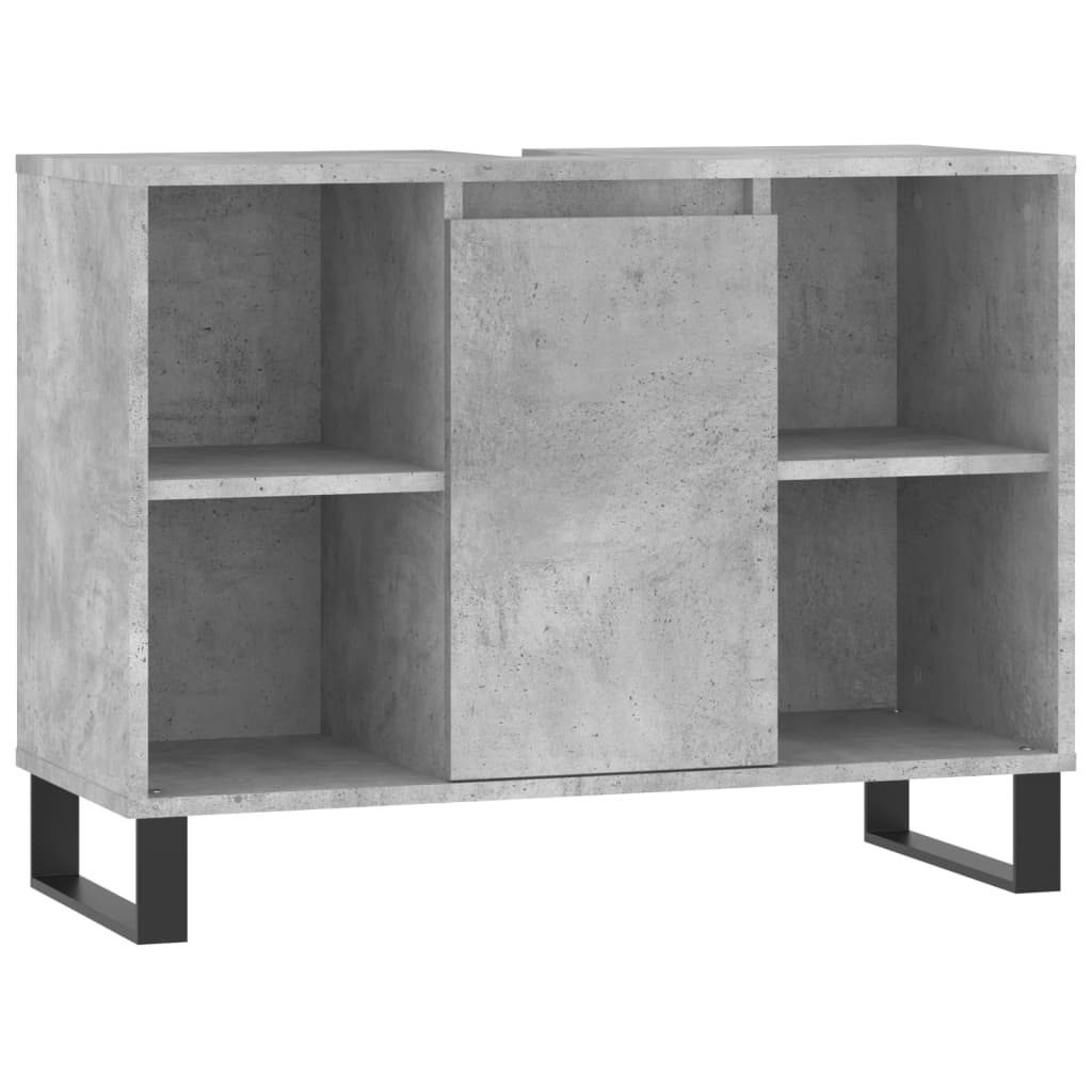 Bathroom cabinet concrete gray 80x33x60 cm made of wood