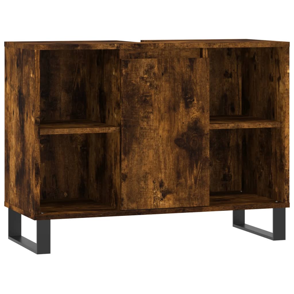 Badschrank Räuchereiche 80x33x60 cm Holzwerkstoff