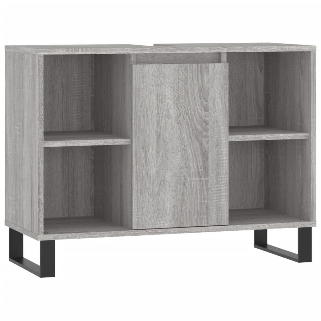 Badschrank Grau Sonoma 80x33x60 cm Holzwerkstoff