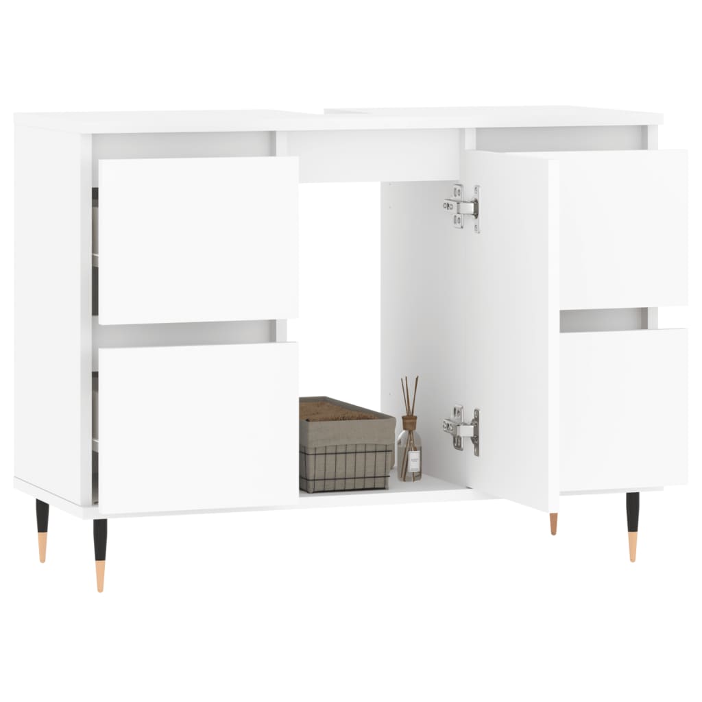 Bathroom cabinet white 80x33x60 cm made of wood