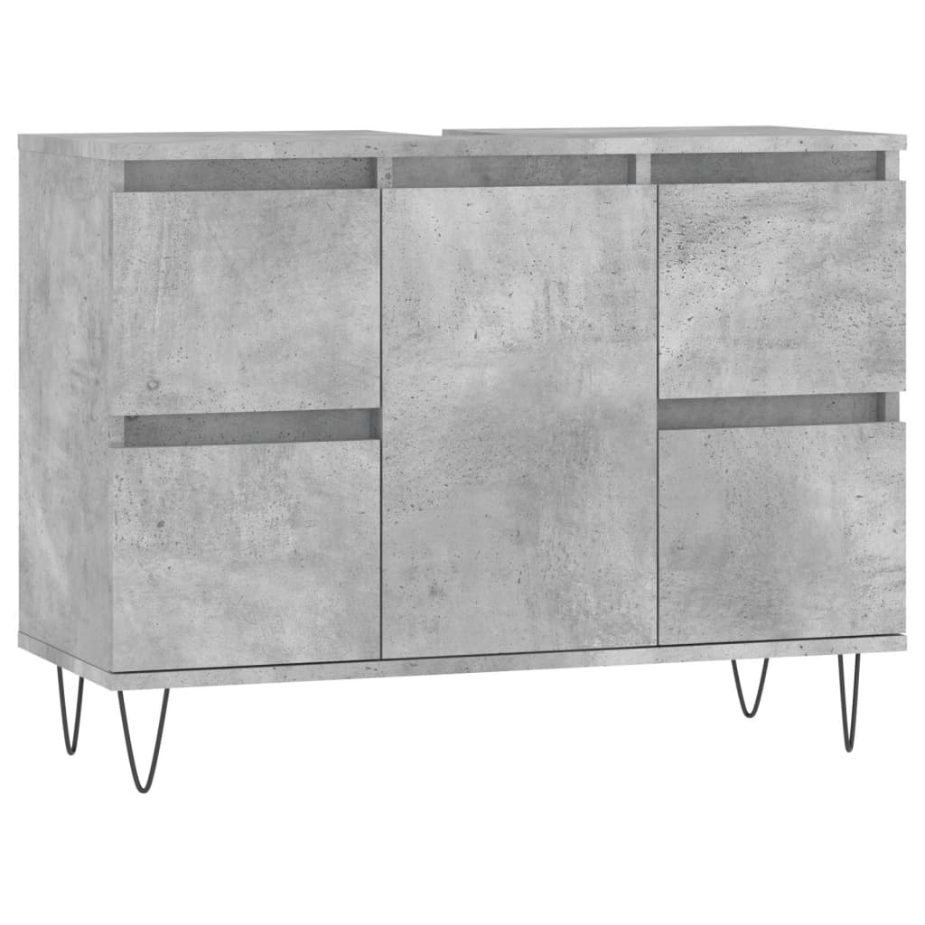 Bathroom cabinet concrete gray 80x33x60 cm made of wood