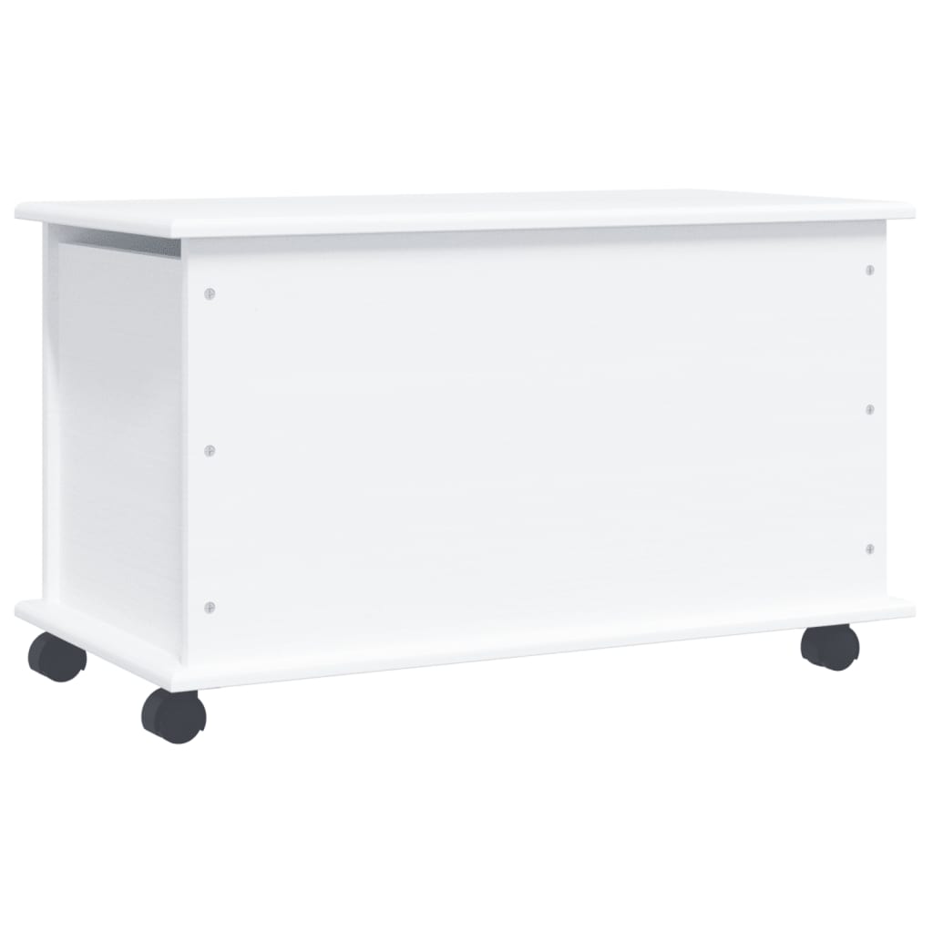 Chest with wheels ALTA white 73x39.5x44 cm solid pine wood