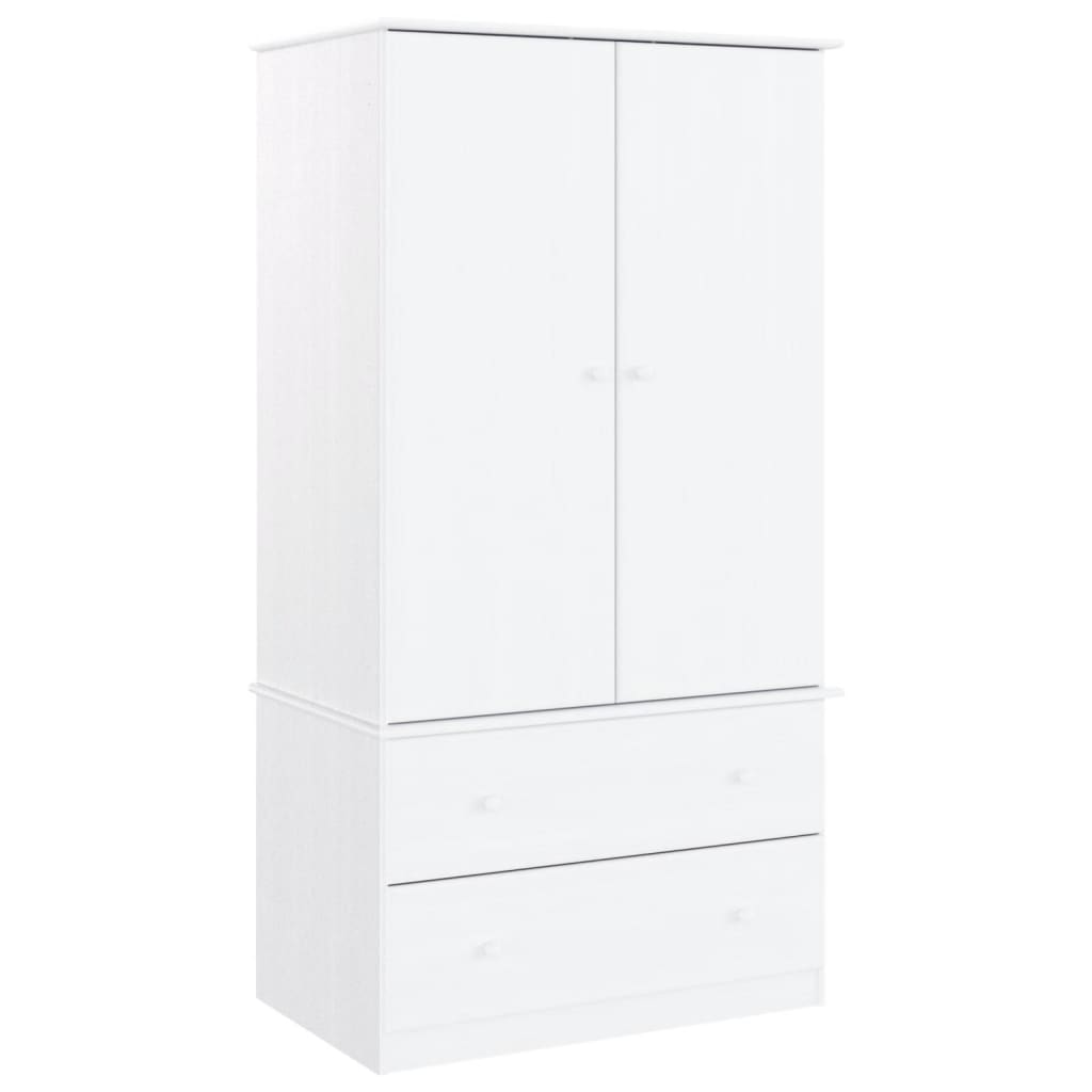 Wardrobe ALTA white 90x55x170 cm solid pine wood