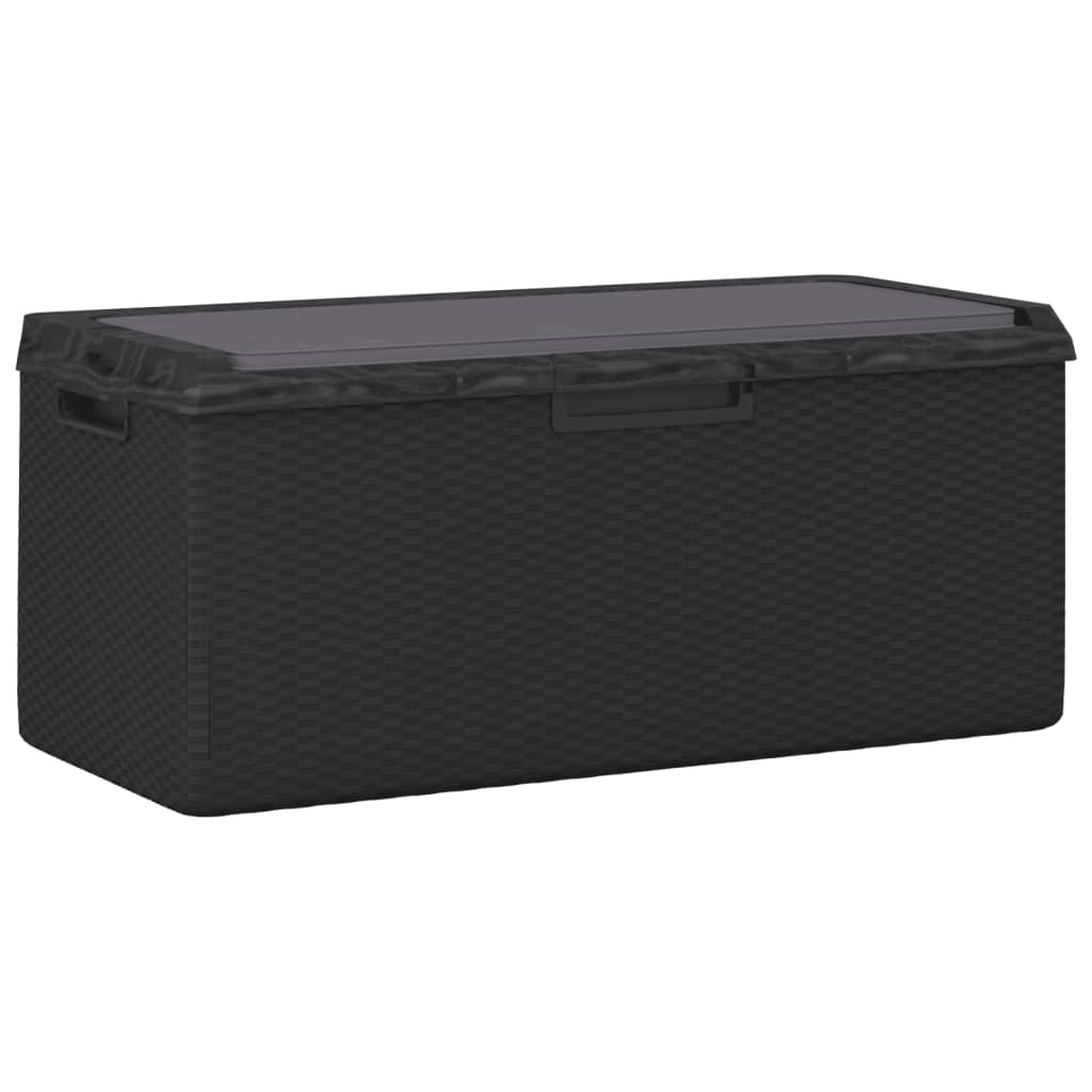 Garden chest with seat cushion anthracite 350 L PP