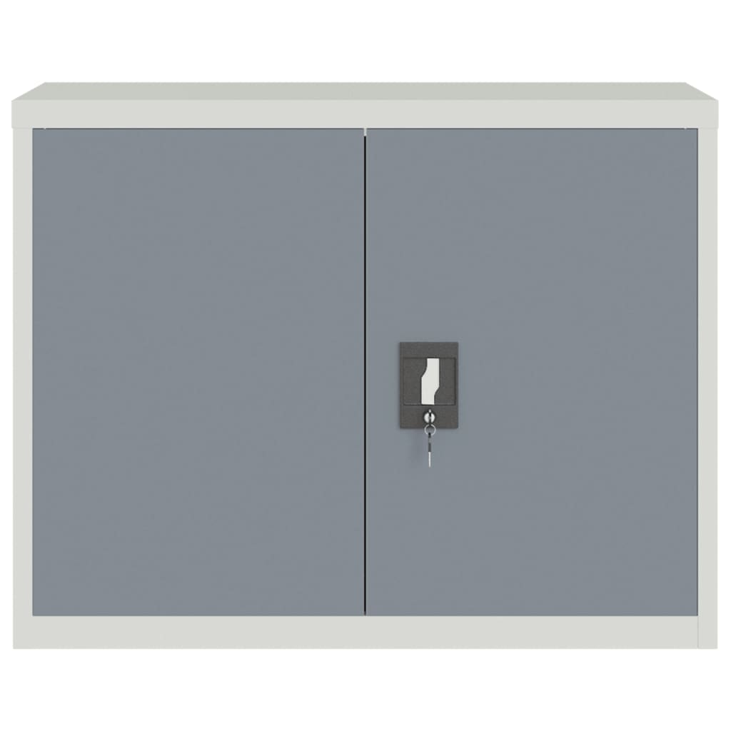 Filing cabinet light gray and dark gray 90x40x70 cm steel