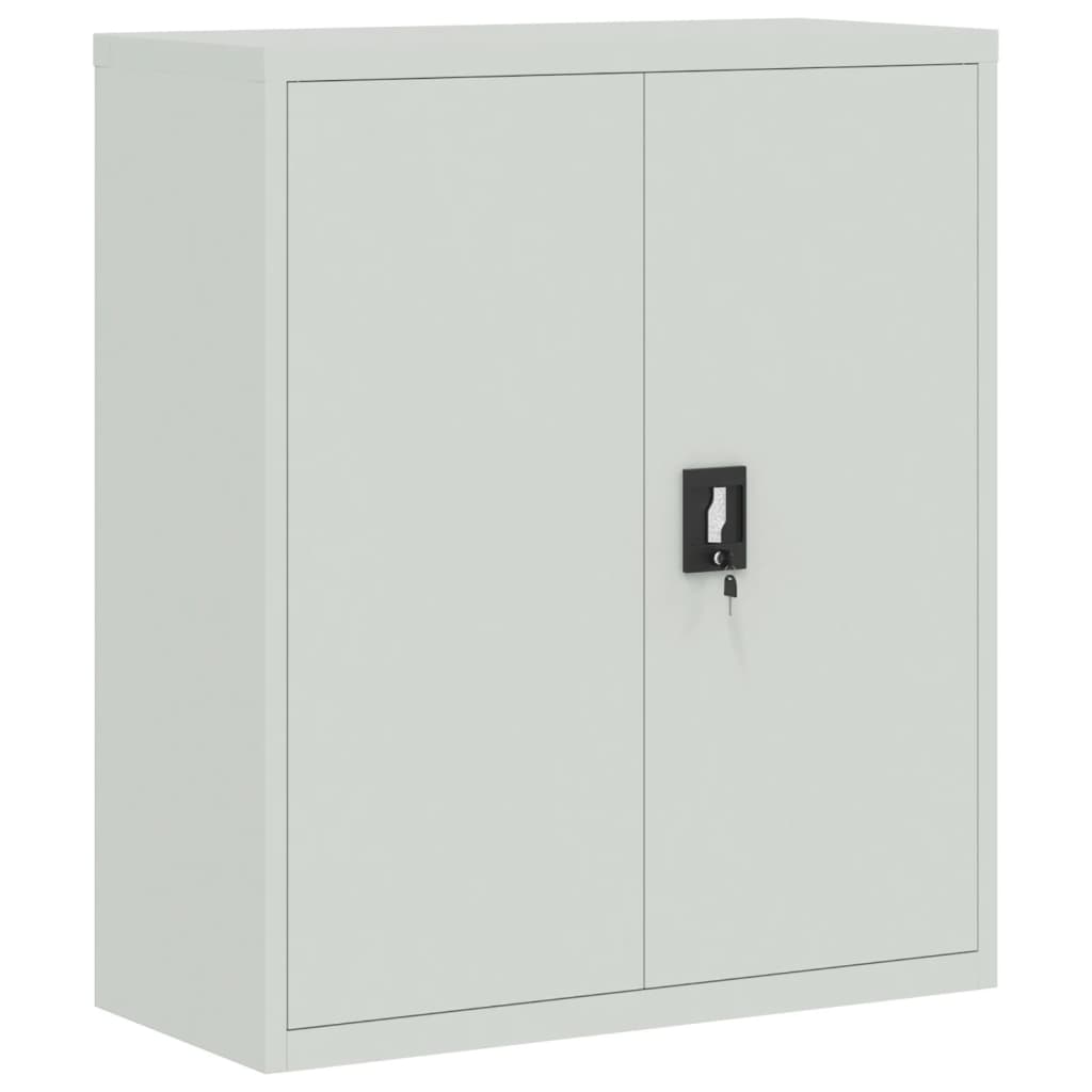 Filing cabinet light gray 90x40x105 cm steel