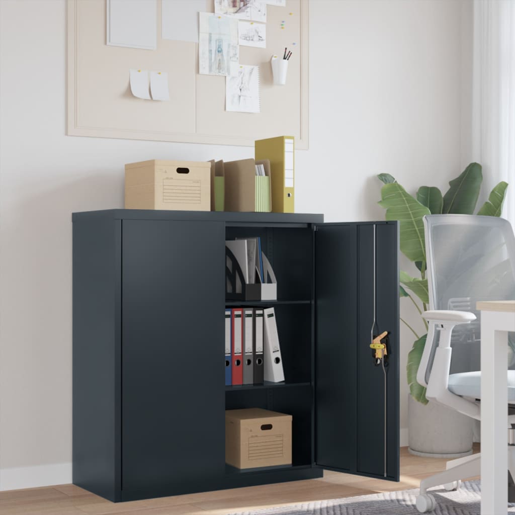 Filing cabinet anthracite 90x40x105 cm steel