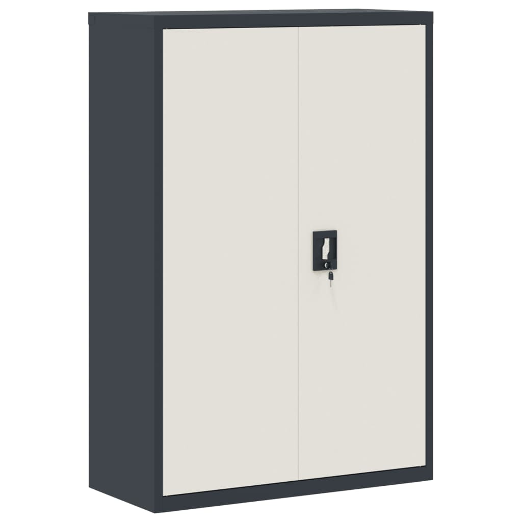 Filing cabinet anthracite and white 90x40x140 cm steel