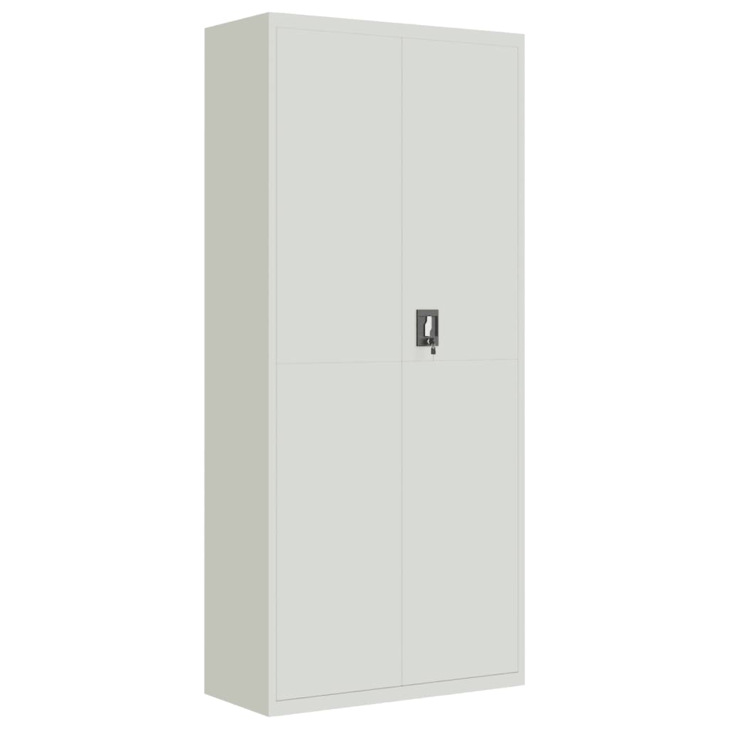 Filing cabinet light gray 90x40x200 cm steel