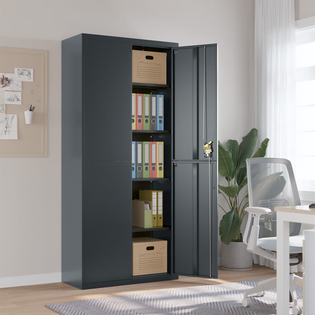 Filing cabinet anthracite 90x40x200 cm steel