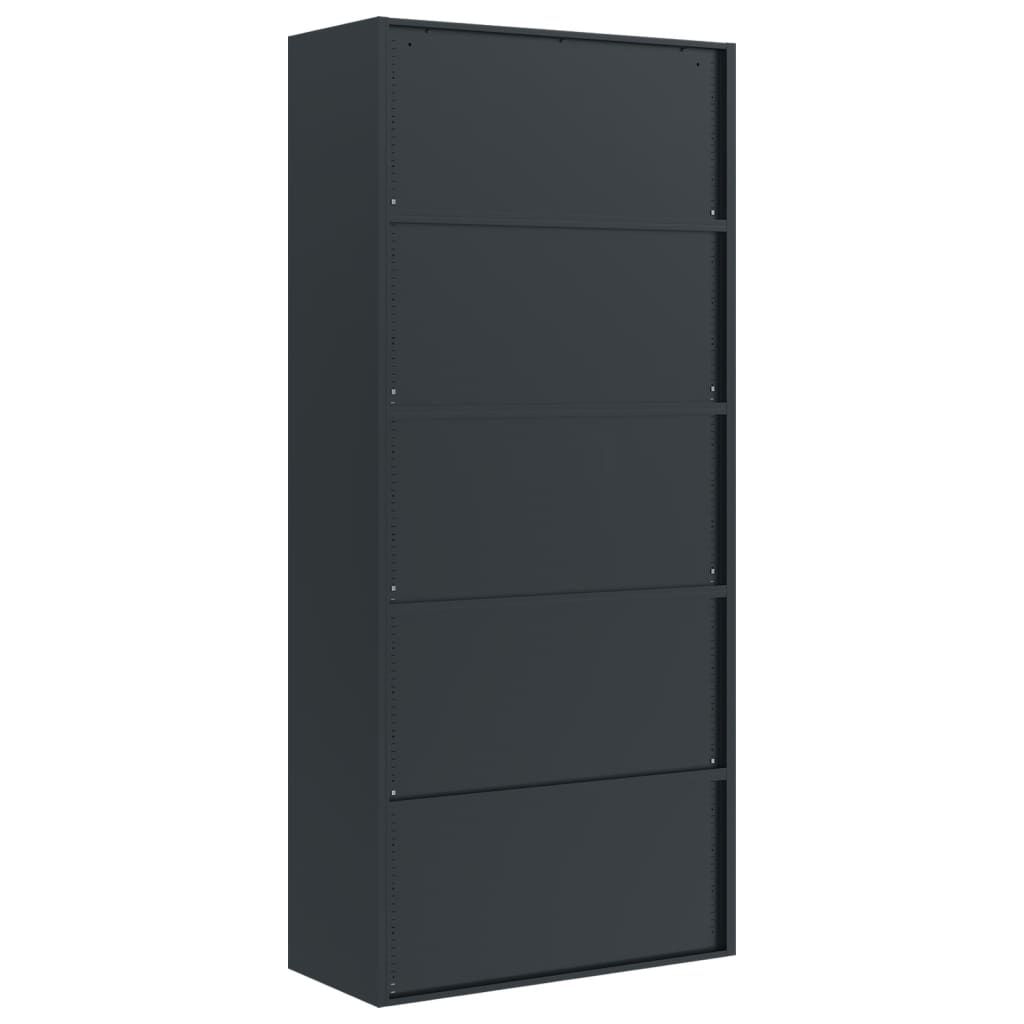 Filing cabinet anthracite and red 90x40x200 cm steel