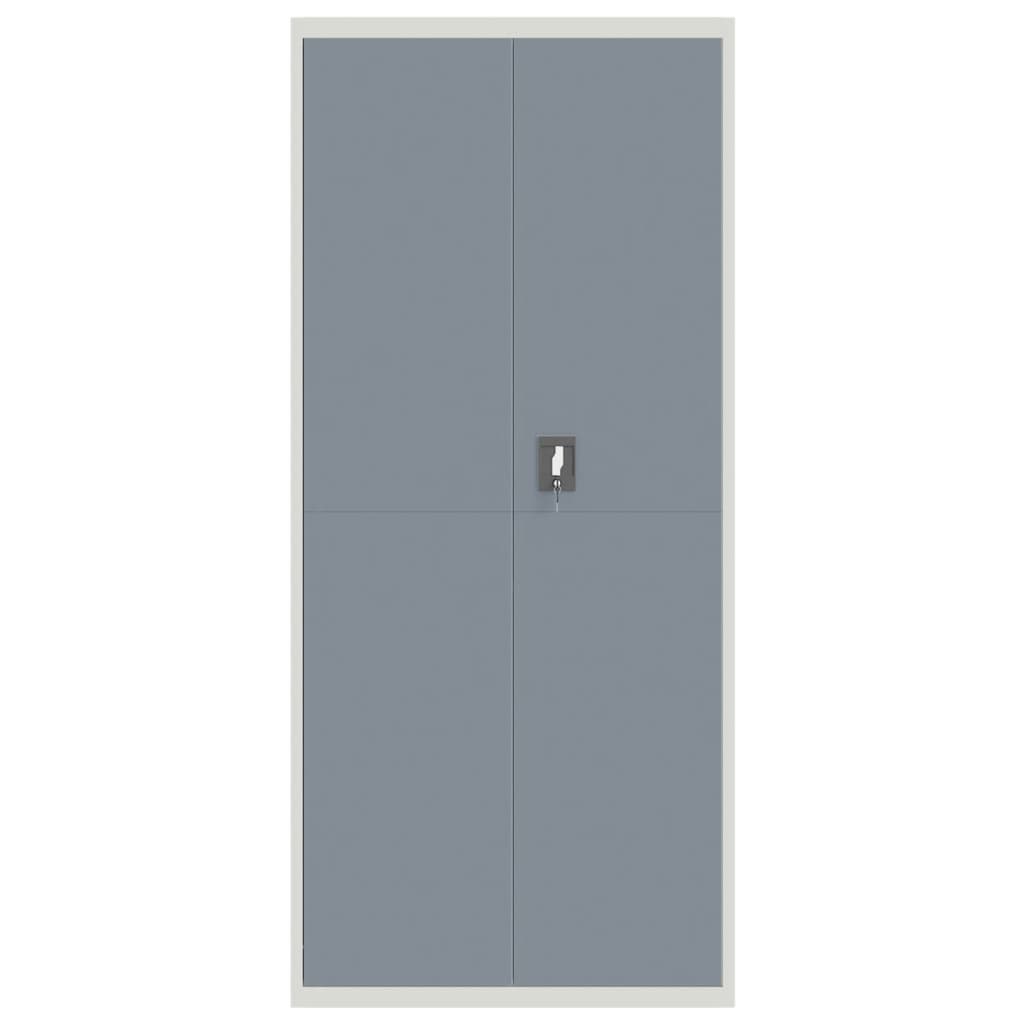 Filing cabinet light gray and dark gray 90x40x200 cm steel