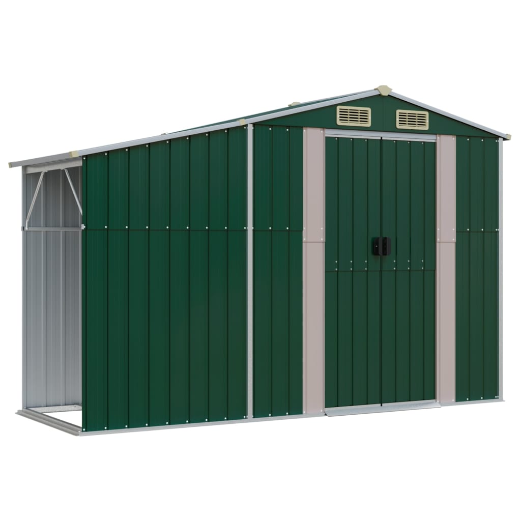 Tool shed green 277x93x179 cm Galvanized steel