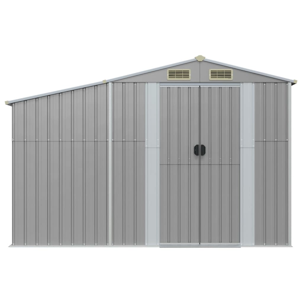Tool shed gray 277x93x179 cm galvanized steel
