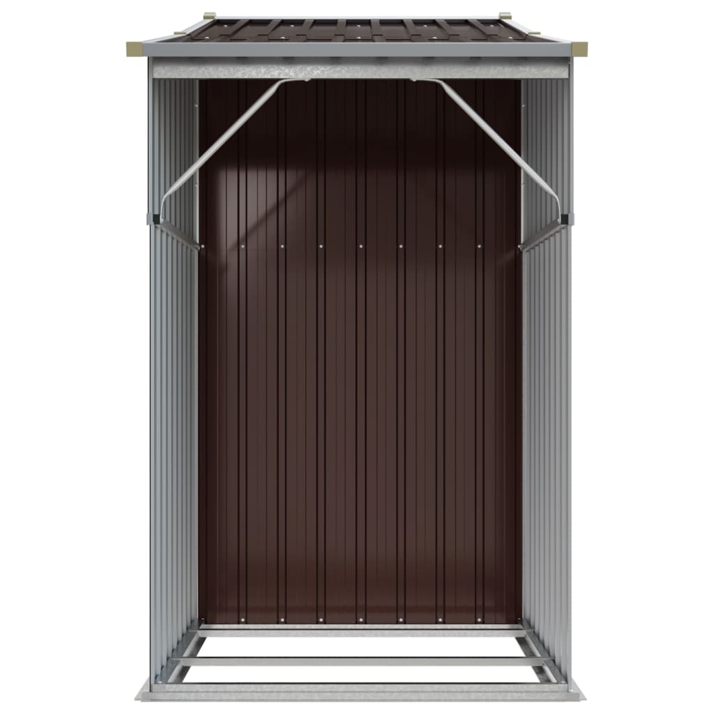 Tool shed brown 277x93x179 cm galvanized steel