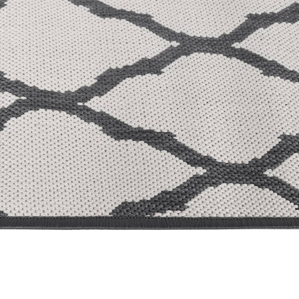 Outdoor-Teppich Grau und Weiß 80x150 cm
