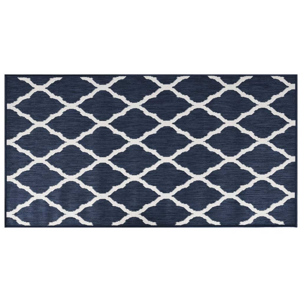 Outdoor-Teppich Marineblau und Weiß 80x150 cm