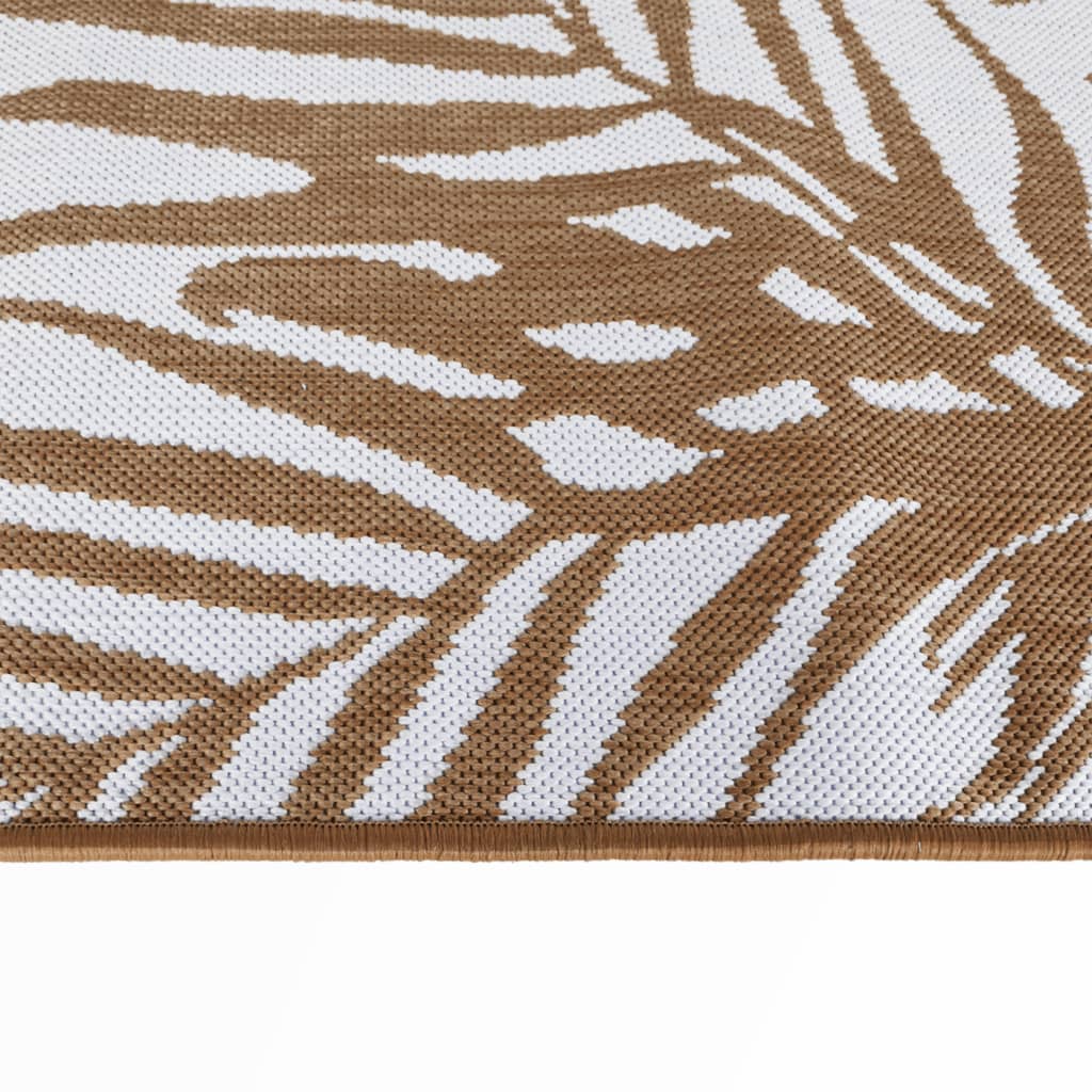 Outdoor rug brown and white 80x250 cm