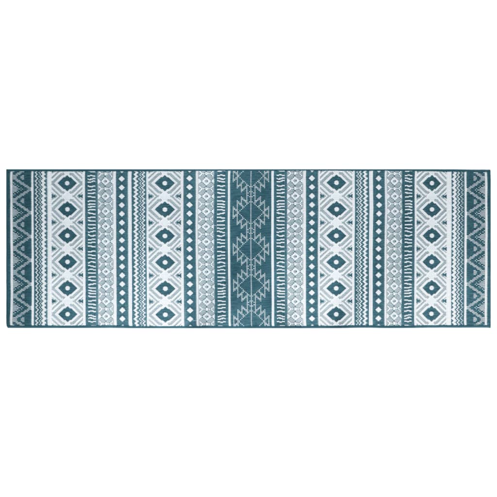 Outdoor rug aqua blue and white 80x250 cm