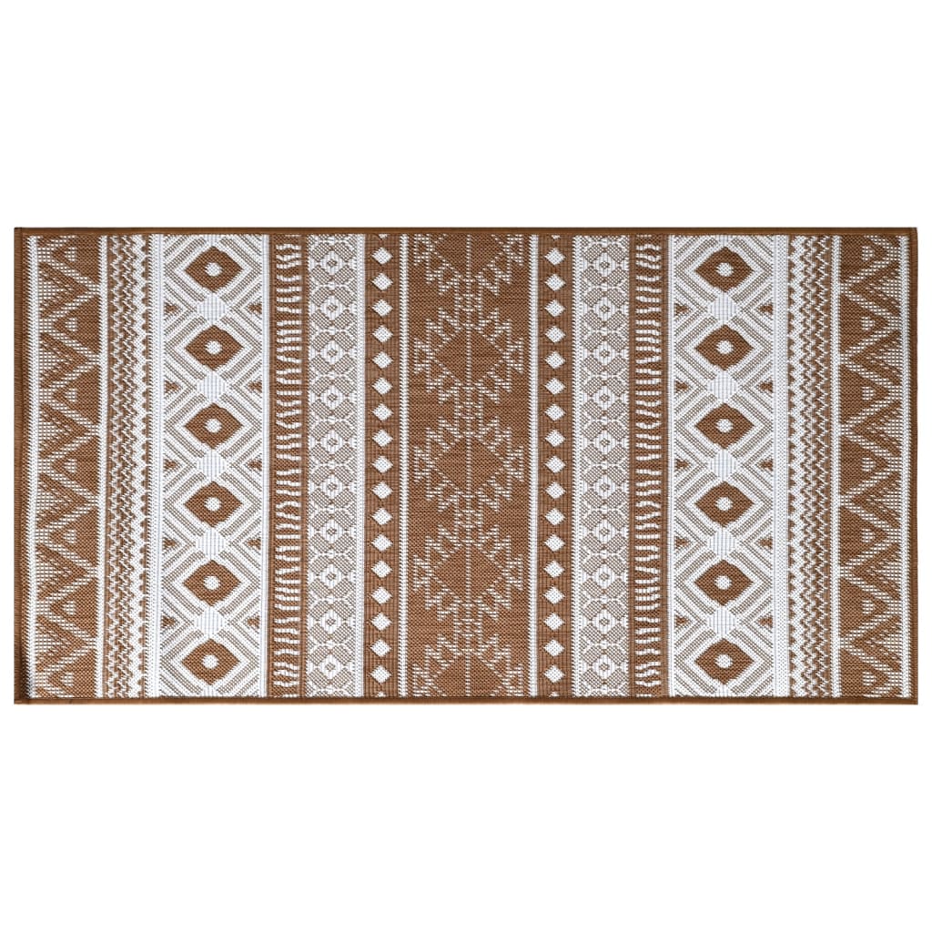 Outdoor rug brown and white 80x150 cm