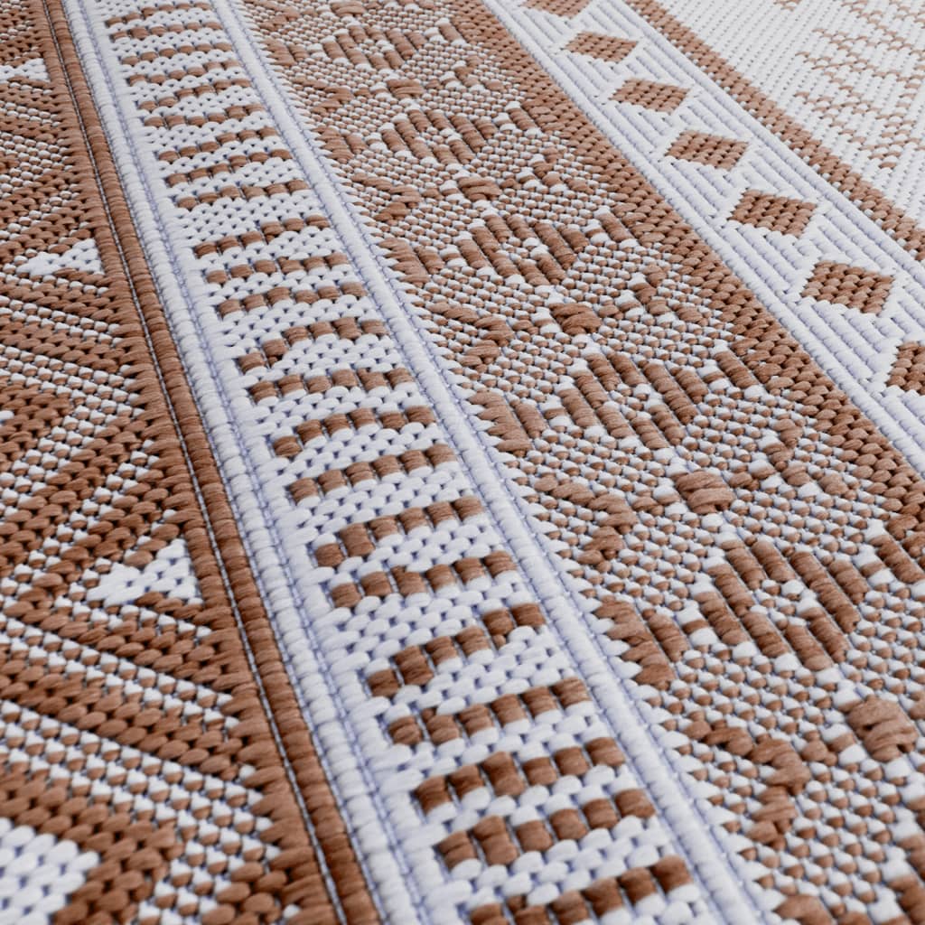 Outdoor-Teppich Braun und Weiß 80x150 cm