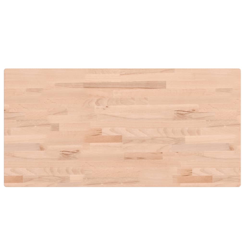 Table top 100x50x4 cm rectangular solid beech wood