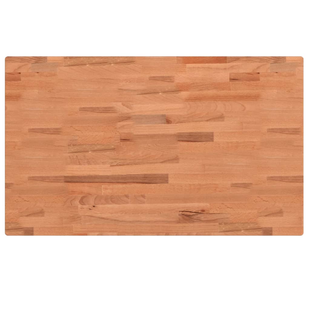 Table top 100x60x4 cm rectangular solid beech wood