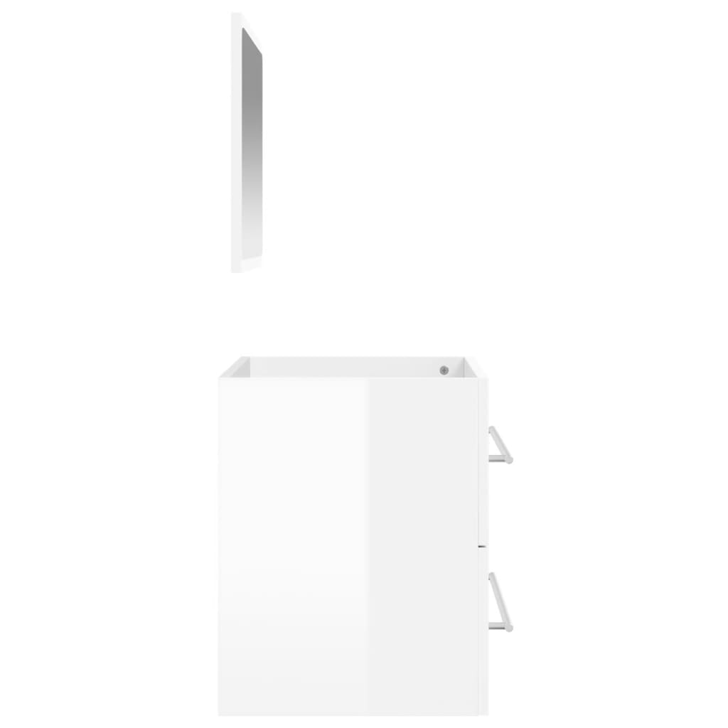 Badschrank mit Spiegel Hochglanz-Weiß Holzwerkstoff