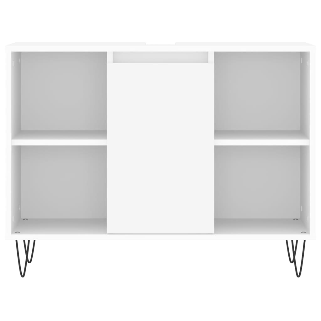 3-tlg. Badmöbel-Set Weiß Holzwerkstoff
