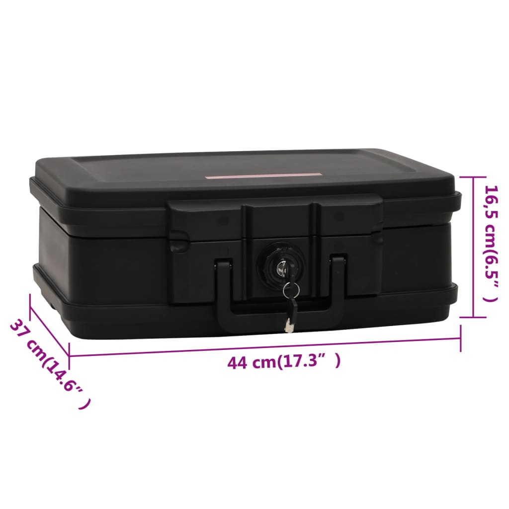 Safe box black 44x37x16.5 cm polypropylene