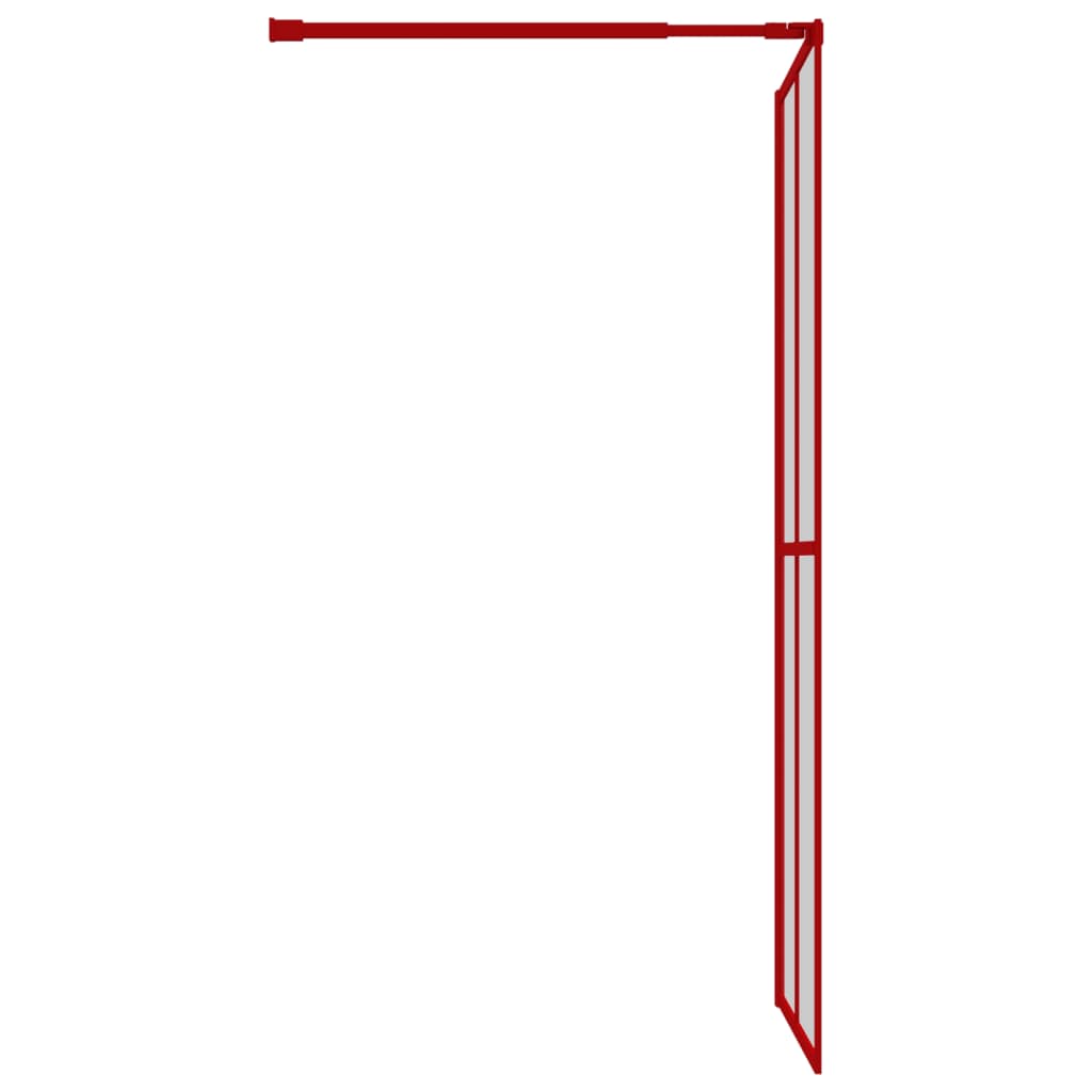 Shower screen for walk-in shower with ESG clear glass red 80x195 cm