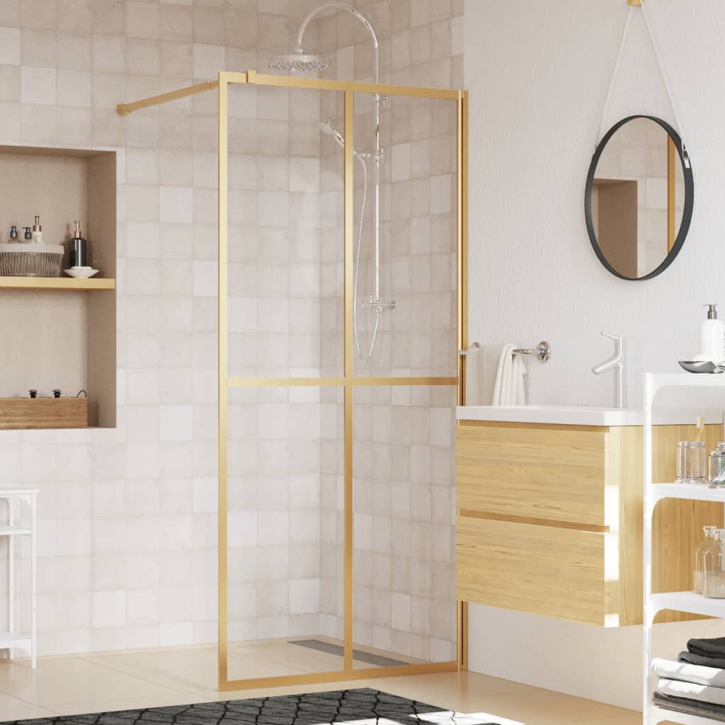 Shower screen for walk-in shower with ESG clear glass Golden 80x195cm