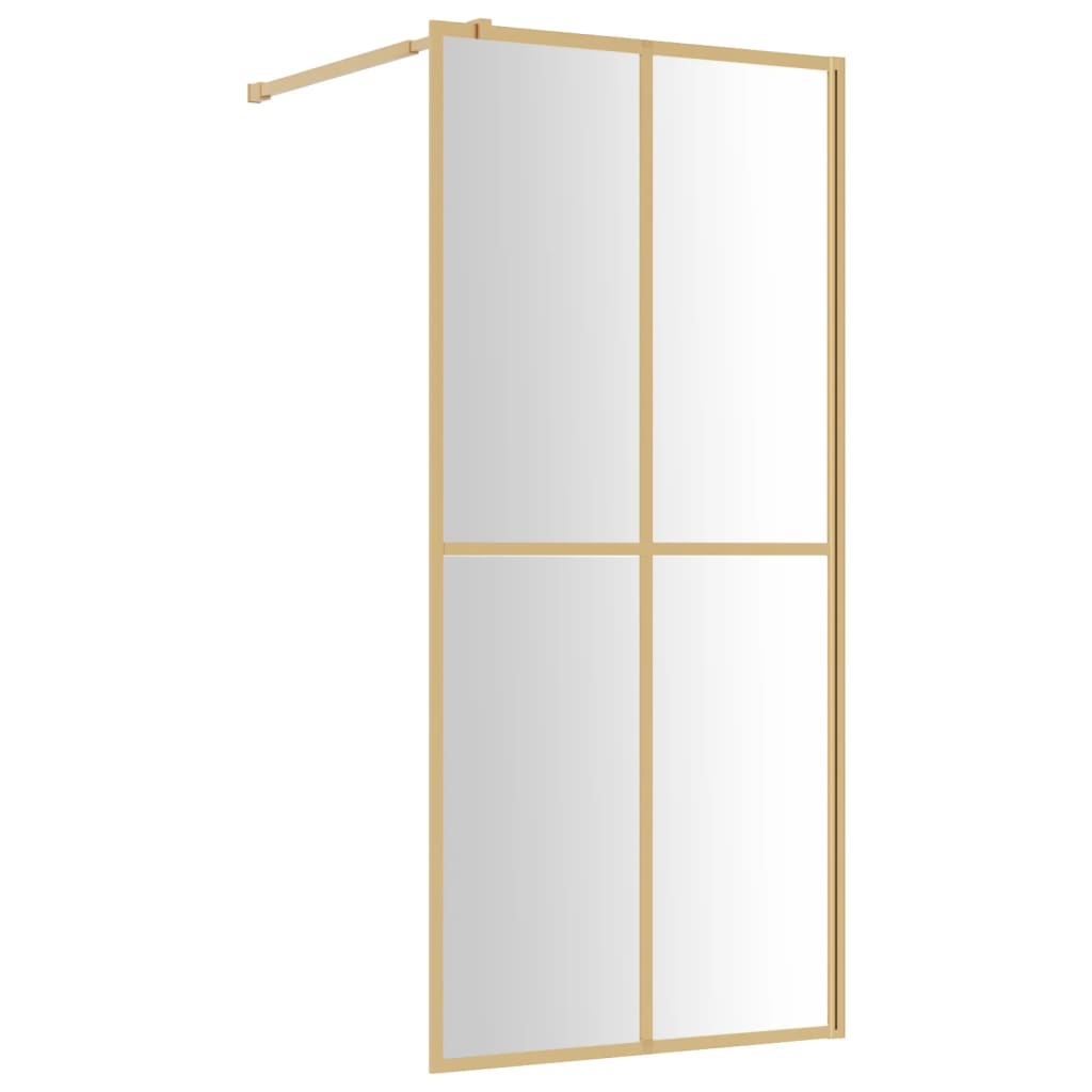 Shower screen for walk-in shower with ESG clear glass Golden 90x195cm