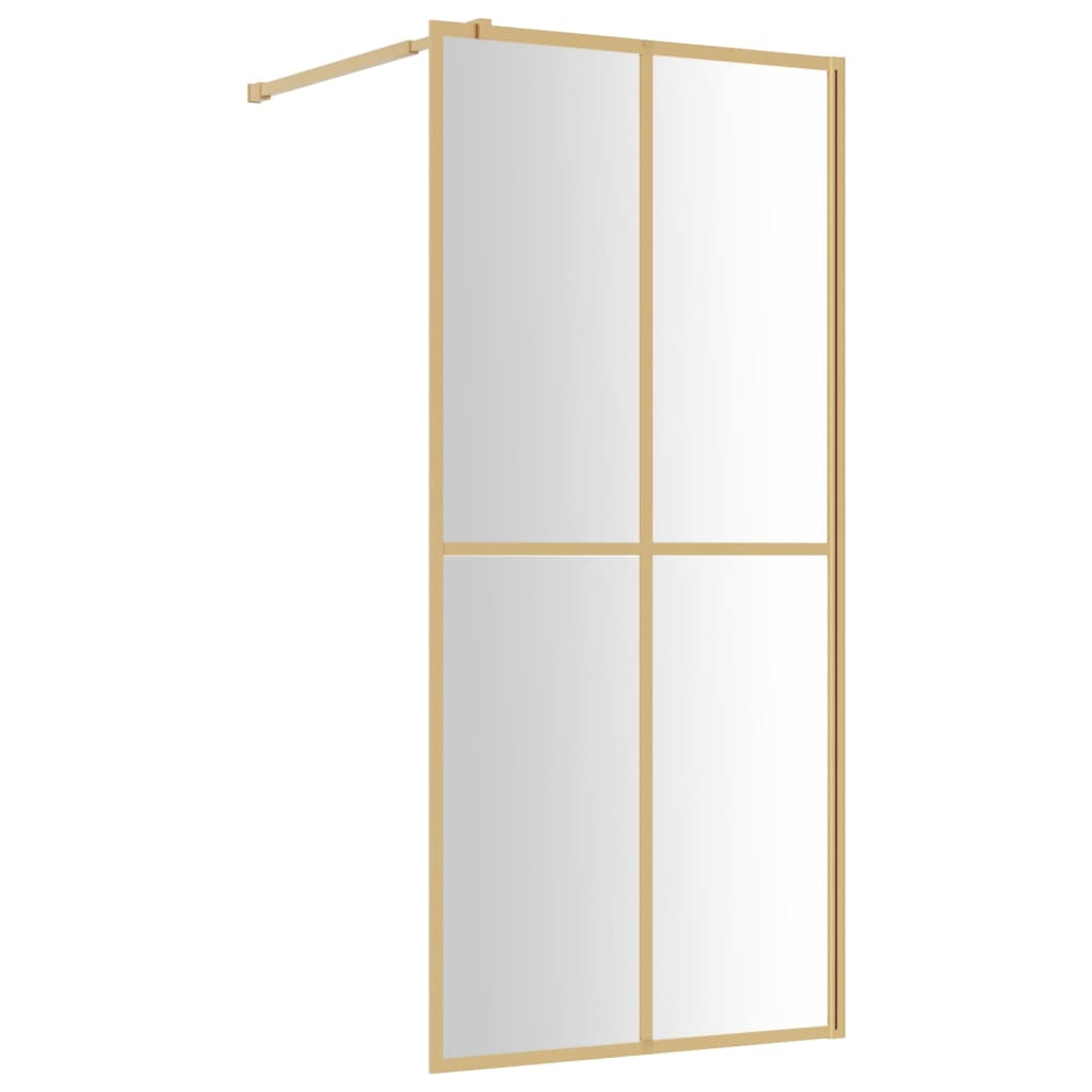 Shower screen for walk-in shower ESG clear glass Golden 100x195cm