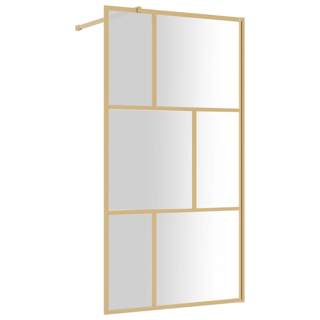 Shower screen for walk-in shower ESG clear glass Golden 100x195cm