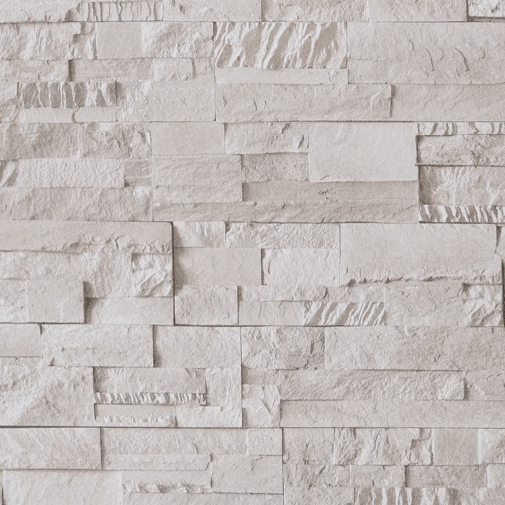 Wallpaper 3D stone look cream