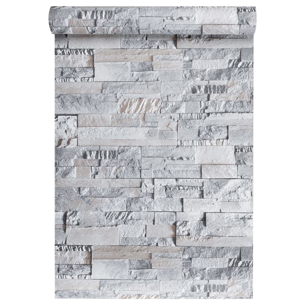 Wallpaper 3D stone look gray and brown