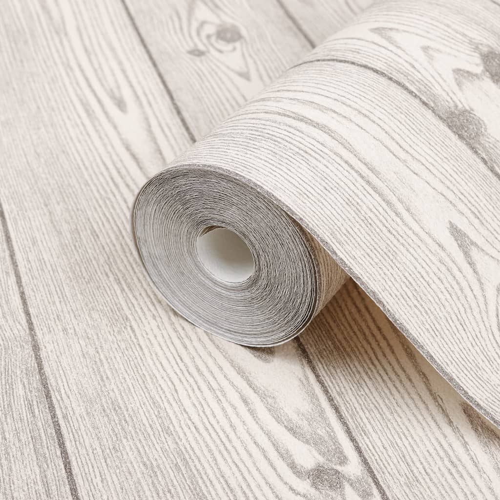 Wallpaper 3D wood look grey