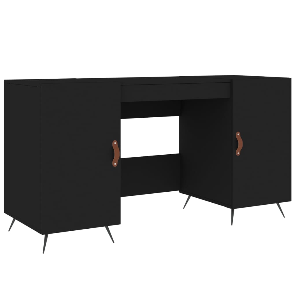 Desk black 140x50x75 cm made of wood