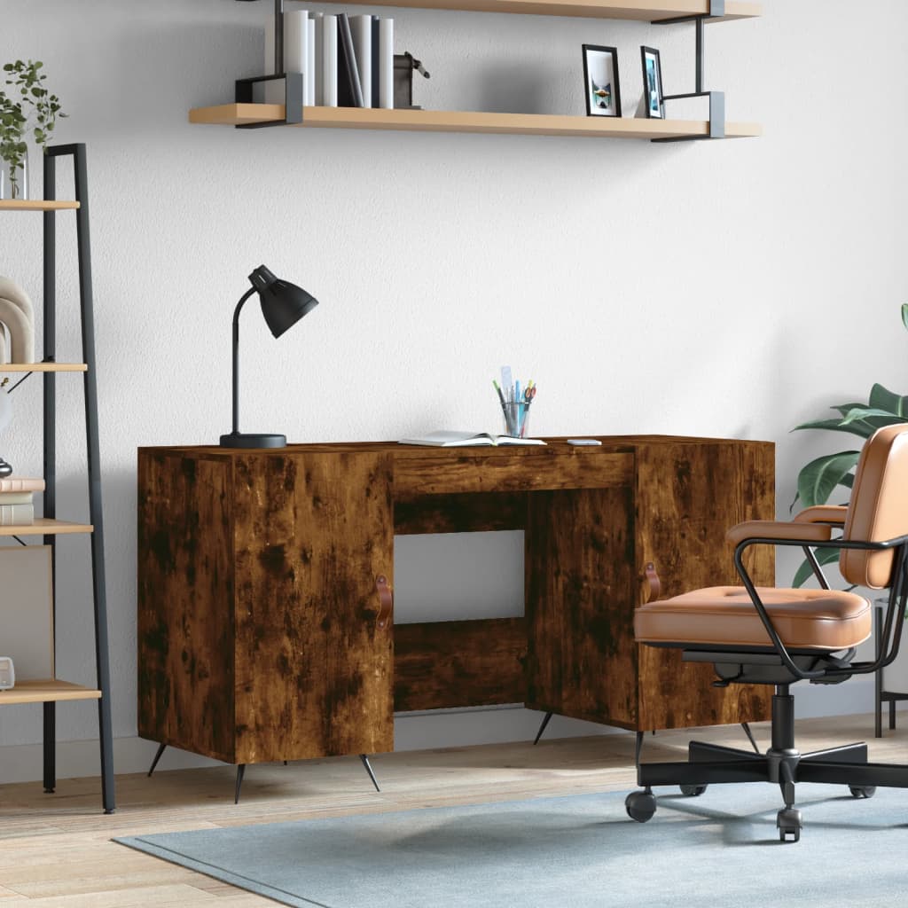 Desk smoked oak 140x50x75 cm wood material