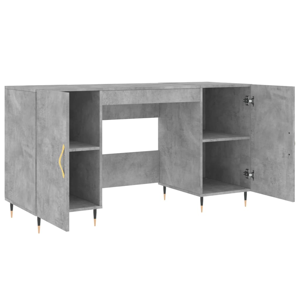 Desk concrete gray 140x50x75 cm made of wood material