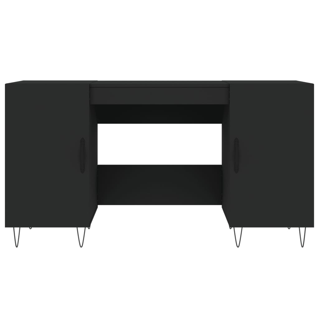 Desk black 140x50x75 cm made of wood