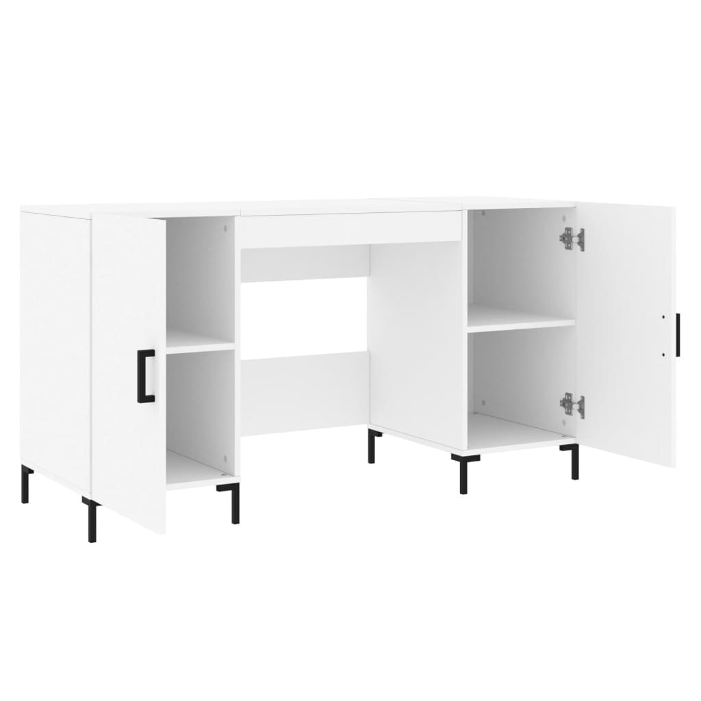 Desk white 140x50x75 cm made of wood