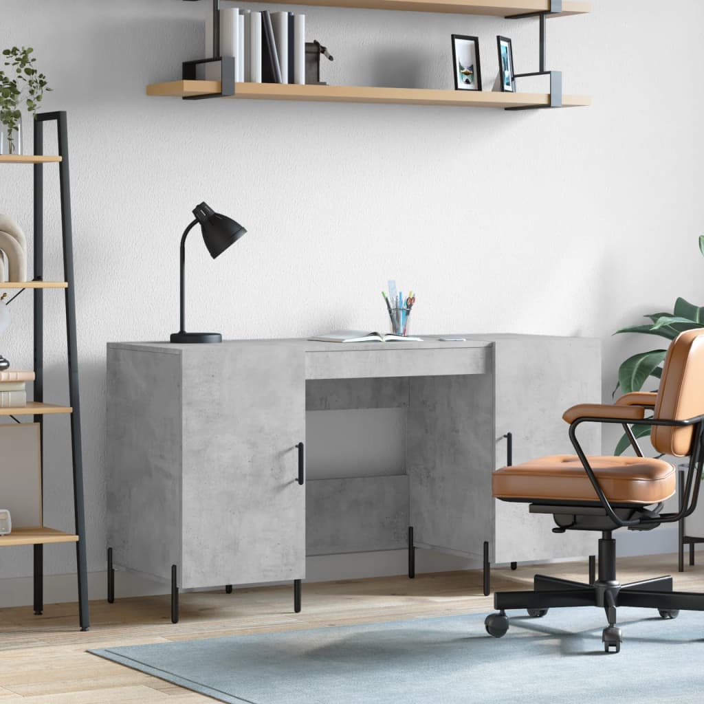 Desk concrete gray 140x50x75 cm made of wood material